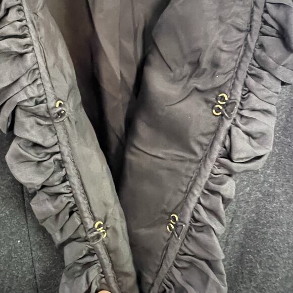 J Crew Womens Chimera Blazer Wool Silk Ruffle Trim Charcoal Gray Sz 4 office - Picture 9 of 13